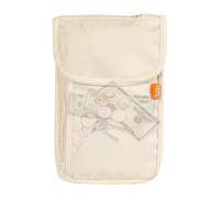 Porte-documents de voyage, portefeuille de cou, d'organisation, imperméable, anti-vol pour téléphone et passeport, homme, femme, banlieue, randonnée, bureau, maison de vacances, beige,