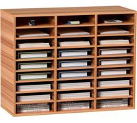 Porte-documents en bois avec 27 compartiments - Classeur réglable pour une organisation optimale - Porte-documents pour le bureau et la maison