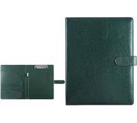 Porte-documents en cuir, Dossier de conférence A4 en cuir PU avec porte-carte et bloc-notes, multicolore, 320x248 mm(Grün)