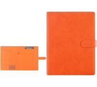 Porte-documents en cuir, Dossier de conférence A4 en cuir PU avec porte-carte et bloc-notes, multicolore, 320x248 mm(Oranje)