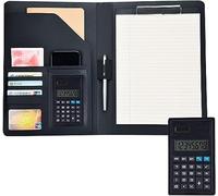 Porte-documents en cuir, Presse-papiers A4 en cuir PU for conférence et affaires, presse-papiers multicolore for bloc-notes juridique, école bureau(Svart)