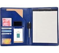 Porte-documents en cuir, Presse-papiers A4 en cuir PU for conférence et affaires, presse-papiers multicolore for bloc-notes juridique, école bureau(Blue)