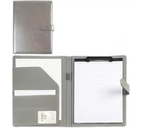 Porte-documents en cuir, Support de bloc-notes juridique dossier presse-papiers A4 multicolore for la conférence bureau d'école commerce(Silver)