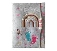 Porte-documents en feutre de maternité à carreaux pour certificats, hôpitaux allemands et cartes d'assurance, accessoires pour livres de souvenirs pour enfants