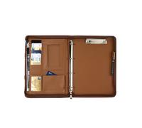 Porte-Documents En Pu Avec Fermeture À Glissière Et Poignée Marron