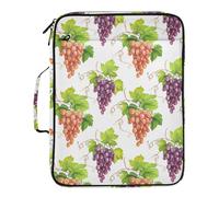 Porte-documents extensible blanc aquarelle feuilles de raisin, résistant à l'eau, 3 anneaux, étui à 7 couches pour documents