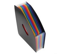 Porte-documents extensible de bureau avec 13 compartiments et 12 étiquettes à onglets pour trier et ranger des documents, factures et reçus A4 (A)