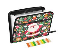 Porte-documents extensible en accordéon avec 13 poches Motif Père Noël Happy avec étiquettes