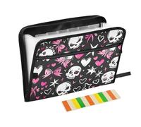 Porte-documents Happy Halloween avec 13 pochettes format A4 avec fermeture éclair Blanc