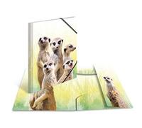 Herma 19961 Porte-documents DIN A4 Animaux exotiques en plastique solide avec rabats intérieurs imprimés, reliure élastique, classeur à onglets, 1 porte-documents pour enfants