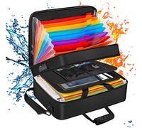 Porte-documents ignifuge avec 13 compartiments A4 - 36 x 27 x 14 cm - Porte-documents verrouillable multicouche pour ranger certificats, papiers, passeports