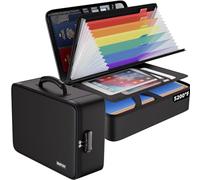 Porte-documents ignifuge avec serrure, 5200 ℉ A4, organiseur de classeur, boîte de rangement avec 7 compartiments, porte-documents portable, pour la maison et le bureau, rangement de documents pour