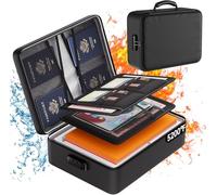 Porte-documents ignifuge avec serrure, 5200 °F, isolation thermique améliorée, boîte de rangement ignifuge et étanche, organiseur de dossiers à 8 couches, portable, rangement sûr pour les documents