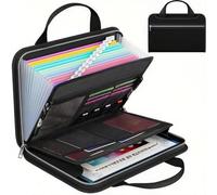 Porte-documents ignifuge et résistant à l'eau, organiseur à 13 poches pour dossiers essentiels, résiste à 1204 °C/2000 °F, rangement portable avec poignée de transport et étiquettes pour bureau à