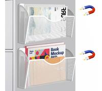 Porte-documents magnétique à 2 poches pour classeurs, organiseur de dossiers, porte-documents sans perçage, grande capacité, porte-revues à suspendre au bureau, pour réfrigérateur, tableau blanc,
