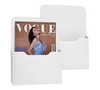 Porte Documents Magnétiques, Lot de 2 Porte Documents Magnétiques, Rangement de Fournitures de Bureau, Porte Lettres A4 avec Aimants Puissants pour Tableau Blanc, Réfrigérateur, Maison, Blanc