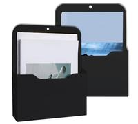 Porte Documents Magnétiques, Lot de 2 Porte-Documents Magnétiques, Rangement de Fournitures de Bureau, Porte-Lettres A4, Aimant, organisateur pour tableau blanc, réfrigérateur, Noir