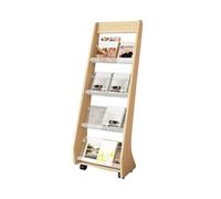 Porte-Documents, Meuble À Magazines sur Pied À 4 Niveaux, Porte-journaux en Bois, avec roulettes Universelles À 360 Degrés, for Chambres Et Salons(Color2,147x48cm)