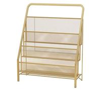 Porte-documents mural suspendu Étagère de rangement for livres for enfants, 3 niveaux, petite bibliothèque for enfants en fer, salon créatif et simple, du sol au sol 43 * 23 * 64 cm(Metallic)