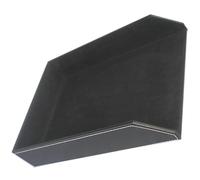 Porte-documents noir pour 4 documents fond renforcé | Extérieur en cuir synthétique avec couche intérieure en feutre de protection et panneau renforcé pour le rangement du bureau