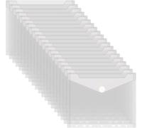 Porte Documents Plastique A5 Transparente Lot De 20 23x18cm Pochette Classeur A5 Perforée Avec Bouton Porte-Documents Imperméable Organisation Pour Famille Bureau Déposer (Horizontal, 7 Perforée)