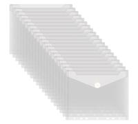 Porte Documents Plastique A5 Transparente Lot de 20 23x18cm Pochette Classeur A5 Perforée avec Bouton Porte-Documents Imperméable Organisation pour Famille Bureau Déposer (Horizontal, 7 Perforée)