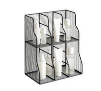 Porte-documents pour bureau | Double niveau métal gain d'espace | Porte-documents vertical de bureau | Pour cahier papier document courrier classeur à domicile école salle de ortoir
