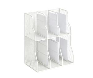 Porte-documents pour bureau | Double niveau métal gain d'espace | Porte-documents vertical de bureau | Pour cahier papier document courrier classeur à domicile école salle de ortoir