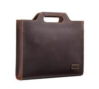 Porte documents pour hommes Sac à bandoulière en cuir for hommes, fourre-tout en cuir de vache avec couche supérieure, mallette d'affaires