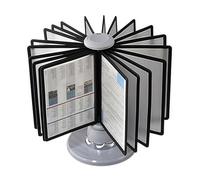 Porte-documents rotatif, organisateur de fichiers, présentoir de catalogue de luxe avec 20 panneaux double face, système de référence A4/A5 pour le bureau et la maison gray A4