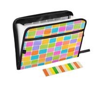 Porte-documents suspendus 13 poches format A4 avec fermeture éclair pour fournitures de bureau Bloc de verre coloré