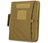Porte Documents Tactique A4 Classeur Portfolio Avec Fermeture Zip | Style Militaire Avec Anneaux Amovibles 3 Branches 25 Feuilles for Notes Papiers Et Organisation Quotidienne(Brown)