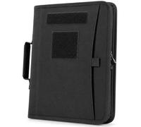 Porte Documents Tactique A4 Classeur Portfolio Avec Fermeture Zip | Style Militaire Avec Anneaux Amovibles 3 Branches 25 Feuilles for Notes Papiers Et Organisation Quotidienne(Black)