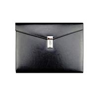 Porte-documents verrouillable en cuir PU pour homme avec mot de passe, porte-documents, dossier de conférence, sac de rangement pour documents Noir Format A4