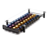 Porte Dosette de Café - Nespresso Compatible - Rangement pour Capsules de Café, 40x Capsules - Noir et verre [160]
