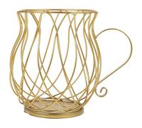 Porte-dosettes à Café en Métal Noir, Panier de Rangement Ajouré | Forme Oreilles de Chat, Usage sur Comptoir ou Salon de Thé, pour Capsules, Snacks et Petits Sachets