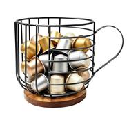 Porte-dosettes de café Panier de rangement ajouré à grande capacité avec | Panier Porte-Dosettes pour salon, bar à café, bureau, salon de thé, meuble d'angle de salle à manger