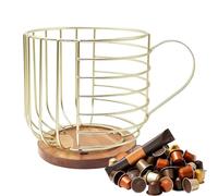 Porte-dosettes de café Panier de rangement moderne en métal ajouré avec une | Support sur Comptoir pour Dosettes pour salon, bar à café, bureau, salon de thé, meuble d'angle de salle
