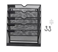 Porte-dossiers de fichiers muraux, multifonctionnel Metal durable 6 niveaux Organiteur de fichiers muraux suspendus avec ample espace de stockage pour la lle de classe de classe