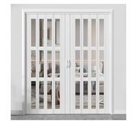 Porte double pliante avec poignées/verre acrylique/vis, porte intérieure accordéon pour séparateur de pièce, portes pliantes pour salon, grenier, cave, entrepôt