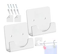 Porte-douche de salle de bain, support de tige de douche adhésif,2x support de tige de placard adhésif acrylique | Garde-robe tire-cordage