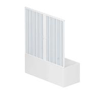 Porte douche en PVC modèle Nina avec ouverture centrale blanc pastel 160 cm