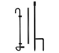 Porte-Drapeau De Jardin Tige Métallique Robuste 90 cm avec Clips Anti-Vent