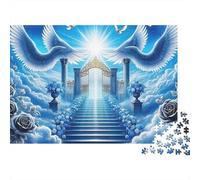 Porte du Paradis Puzzle 1000 Pièces pour Adultes Escalier Nuageux Papier Détente Décoration Maison Cadeau 52x38cm/1000pcs