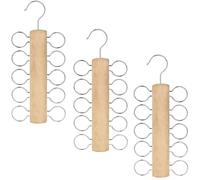 Porte Écharpe, Porte Foulard, 3 Pièces Cintre D'Écharpe, Porte Cravate, Support Écharpe, Cravates Bois Cintre, Support Organisateur de Placard Multifonction pour Foulards,Cravates,Ceintures,Châle