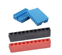 Porte-embout à 32 trous avec couvercle et base + support à 10 trous pour embouts de tournevis de 6,35 mm 1/4"