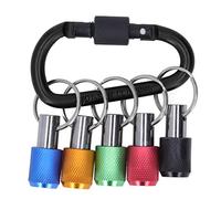 Porte-embout à tige hexagonale, barre d'extension à changement rapide avec 5 douilles de couleur pour tournevis électriques et outils à main, porte-clés en métal inclus (Mousqueton noir)