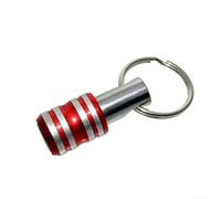 Porte-embout à tige hexagonale en acier inoxydable de 6,35 mm à changement rapide avec 3 emplacements pour porte-clés pour une utilisation portable (rouge)