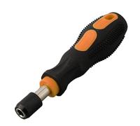 Porte-embout de tournevis autobloquant, adaptateur hexagonal de 6,35 mm avec poignée antidérapante en caoutchouc pour réparation de meubles, 14 cm, rouge et noir