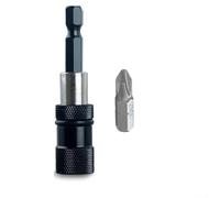 Porte-embout de tournevis électrique avec tige d'extension magnétique pour embouts de tournevis 1/4 et réglage précis de la profondeur (noir)